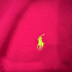 Ralph Lauren Sport Fuchsia Long-Sleeve Women’s Polo Shirt with Lime Green Logo